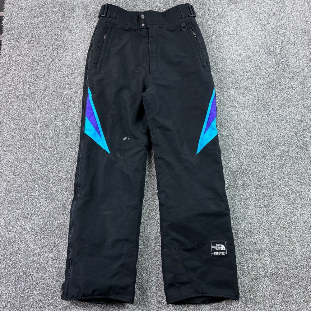 Vintage The North Face Gore-Tex Snow Pants Women's Small Black Blue Purple Ski